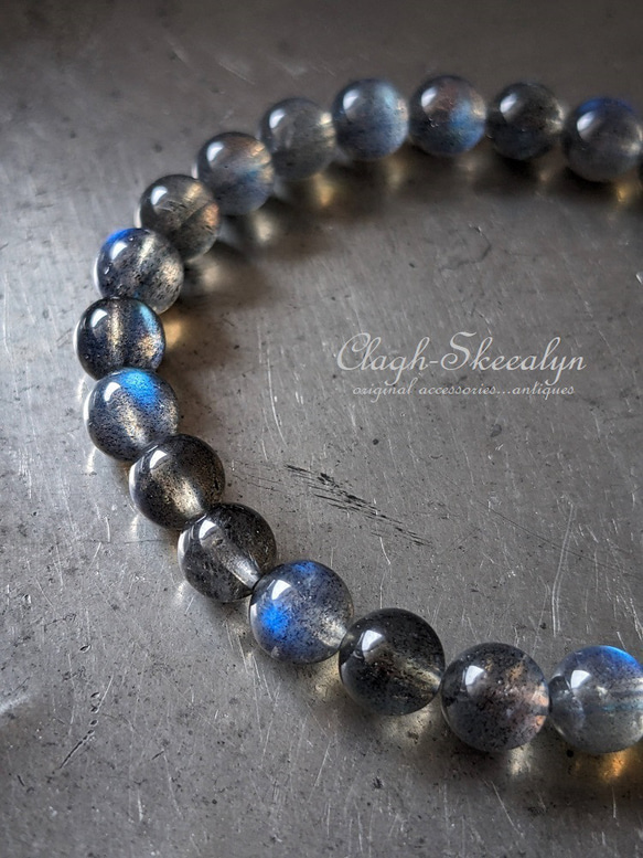 【Labradorite】ラブラドライト｜天然石ブレスレット｜７mm玉サイズ｜曹灰長石｜1点物 4枚目の画像