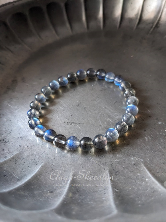 【Labradorite】ラブラドライト｜天然石ブレスレット｜７mm玉サイズ｜曹灰長石｜1点物 10枚目の画像