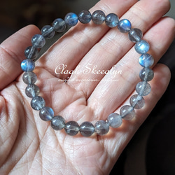 【Labradorite】ラブラドライト｜天然石ブレスレット｜７mm玉サイズ｜曹灰長石｜1点物 14枚目の画像