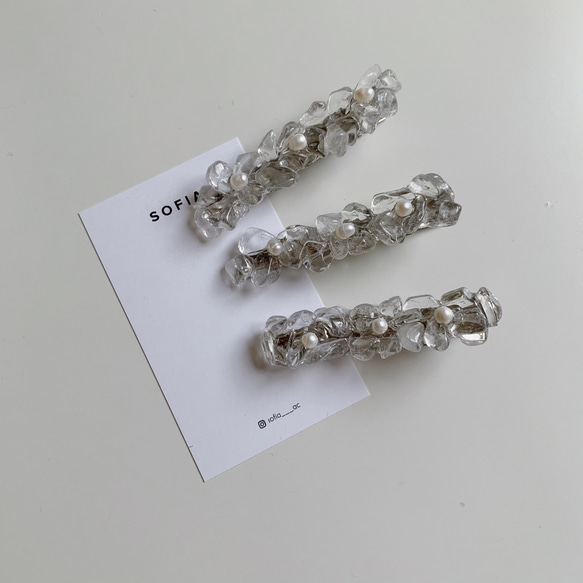 melty crystal head clip (h0032) 5枚目の画像