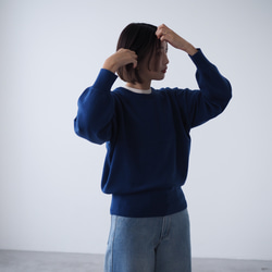 クルーネックニット Little B ブルー(長袖) 2枚目の画像