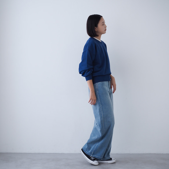 クルーネックニット Little B ブルー(長袖) 7枚目の画像