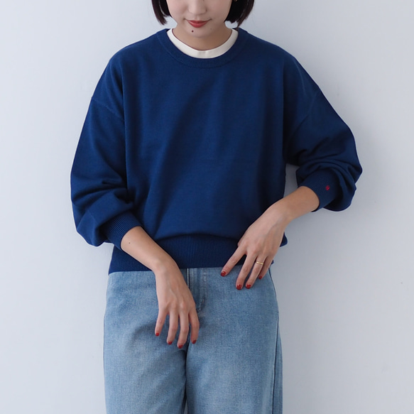 クルーネックニット Little B ブルー(長袖) 9枚目の画像
