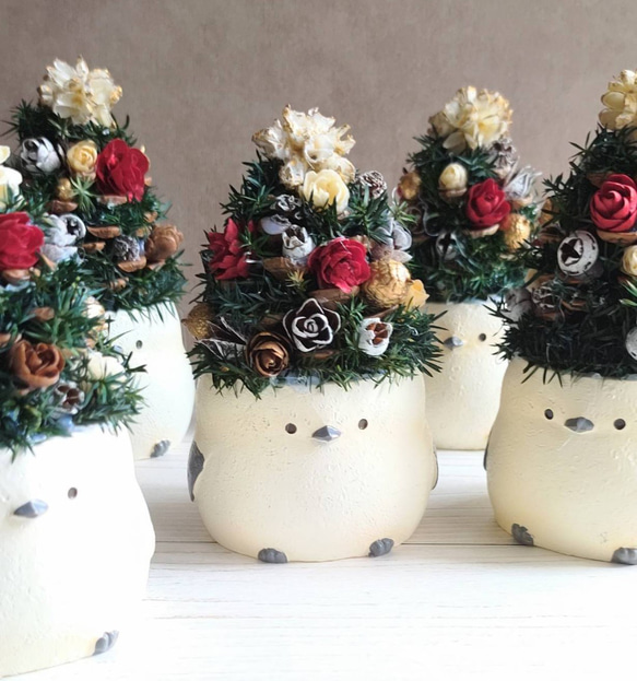 再販×6 ツリーなシマエナガ クリスマスツリー 〈受注制作〉 ドライ