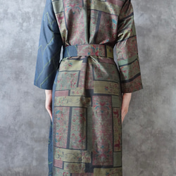 着物リメイクワンピース〜秋でも心地良い上質大島紬素材〜kimono remake yokabiyori 6枚目の画像