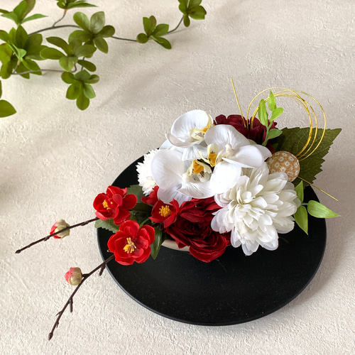 6種 和花アレンジ 胡蝶蘭 マム アーティフィシャルフラワー 6種 和花アレンジ 胡蝶蘭 マム アーティフィシャルフラワー