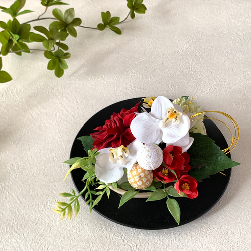 6種 和花アレンジ 胡蝶蘭 マム アーティフィシャルフラワー 6種 和花アレンジ 胡蝶蘭 マム アーティフィシャルフラワー