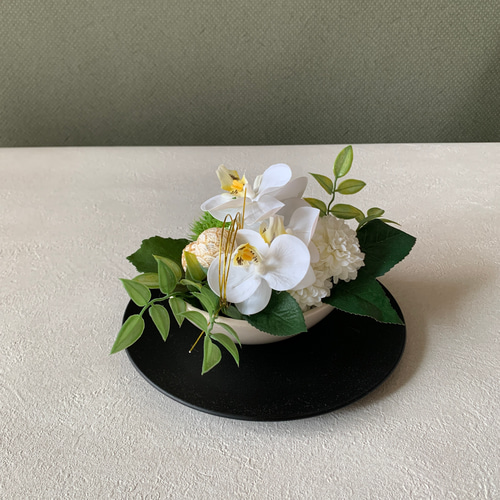 6種 和花アレンジ 胡蝶蘭 マム アーティフィシャルフラワー お正月