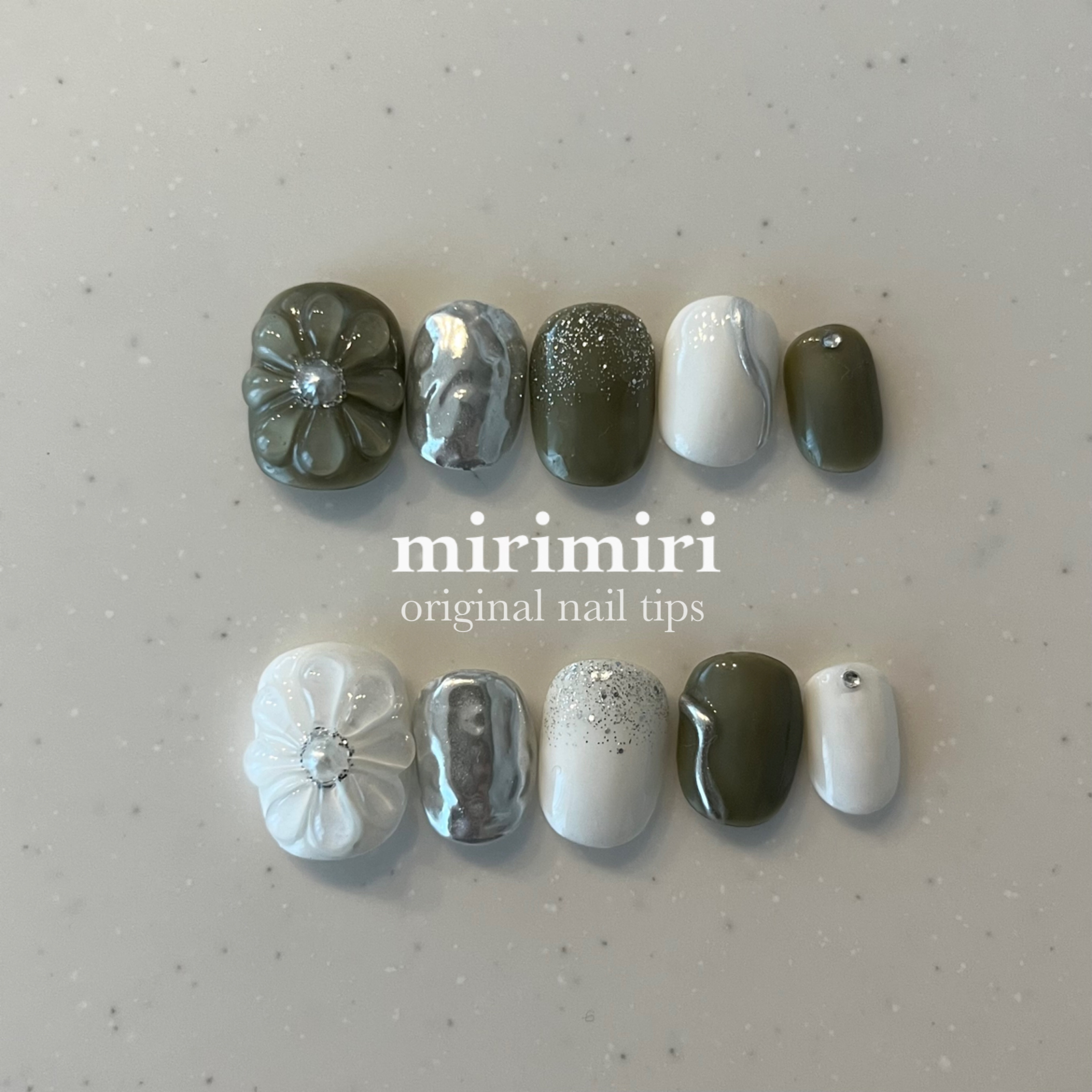 104 〗ネイルチップ 成人式ネイル 振袖ネイル 前撮り カーキネイル 秋  