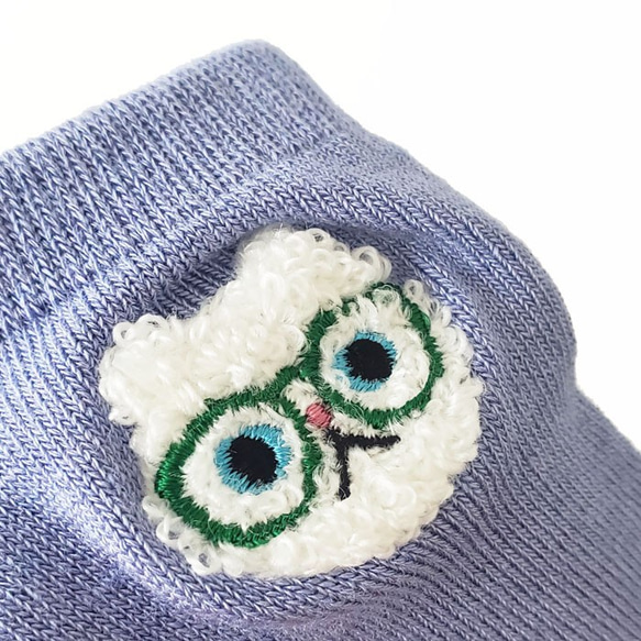 3足組_ふわふわパイル猫さん刺繍のシルク混ソックス『ハルHARU』 3枚目の画像