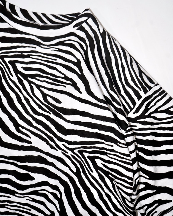 Zebra Pattern Big T-shirts 半袖Ｔシャツ ブラック 黒 ストリート 5枚目の画像