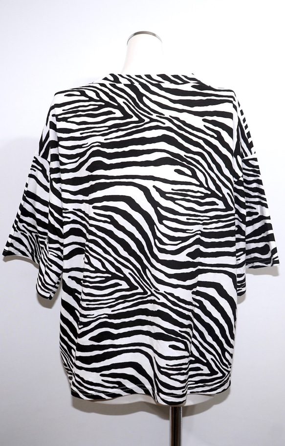 Zebra Pattern Big T-shirts 半袖Ｔシャツ ブラック 黒 ストリート 8枚目の画像