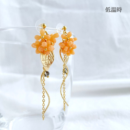 色が変わる金木犀イヤリング/ピアス ٭❀* 淡いグラデーション