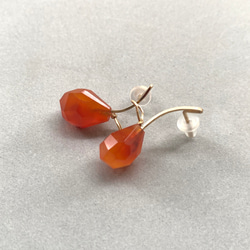 Fruit pierce(Orange) フルーツ カーネリアン 14kgf 天然石 シングルorセット 3枚目の画像