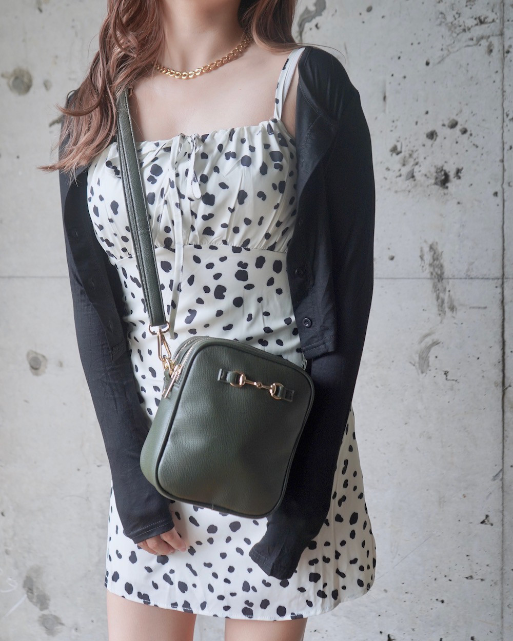 Dalmatian Cami-Onepiece (white) ミニ丈ワンピース ホワイト 白 ガーリー