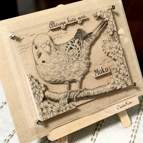 ★ペットのイラスト オーダーメイド作品 アクリル画 額付 ☆ペットのイラスト オーダーメイド作品 アクリル画 額付