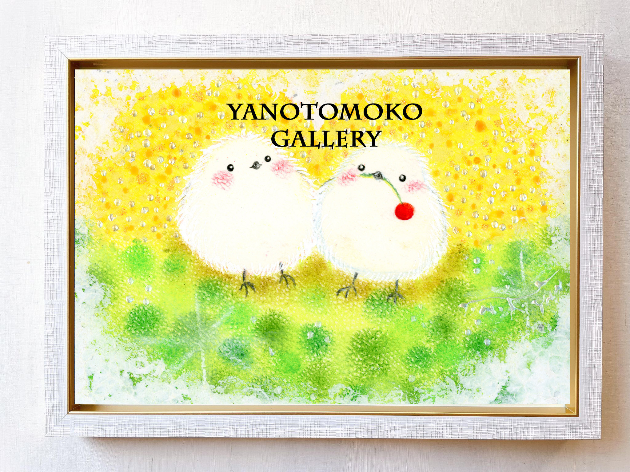 シマエナガの絵 癒し シマエナガのイラスト ヒーリング 可愛い 優しい 新作 ポスター パステル画 ホスピタルアート