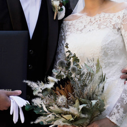 ［wedding］ウェディングブーケ オーダーメイドブーケ ドライフラワーブーケ 造花ブーケ 結婚式 前撮りブーケ 15枚目の画像