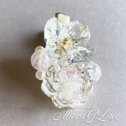 mariaglace★clear flower bouqueミニヘアクリップ レジン パール付き かわいい キャンディー 7枚目の画像