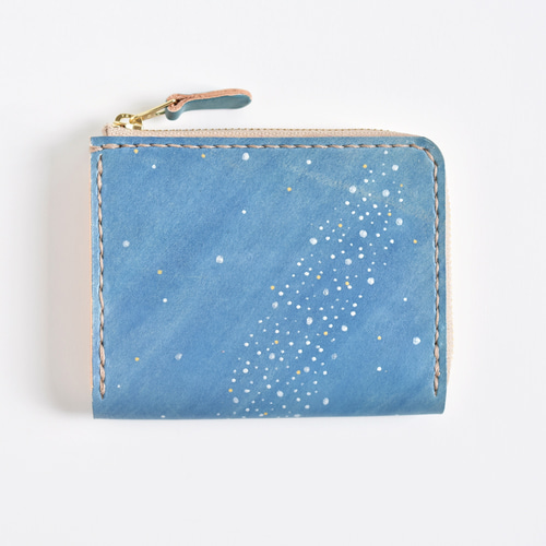 革の手染め財布 「星空（L字ファスナーミニ財布）」 その他ミニ財布