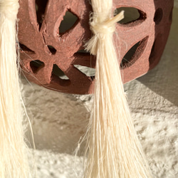 天然素材　苧麻のピアスまたはイヤリング　サージカルステンレス 2枚目の画像