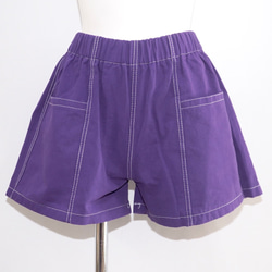 White Stitch A-Line Short Pants (purple) ショートパンツ パープル ストリート 5枚目の画像