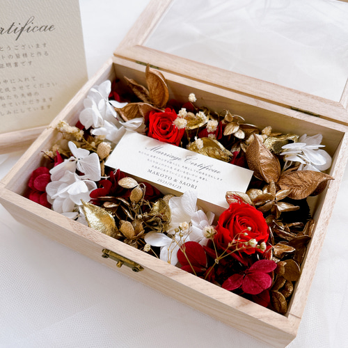 韓奉浩　薔薇　真作　保証書付 結婚式 結婚証明書 ゲスト参加型 ブリザードドライフフラワー