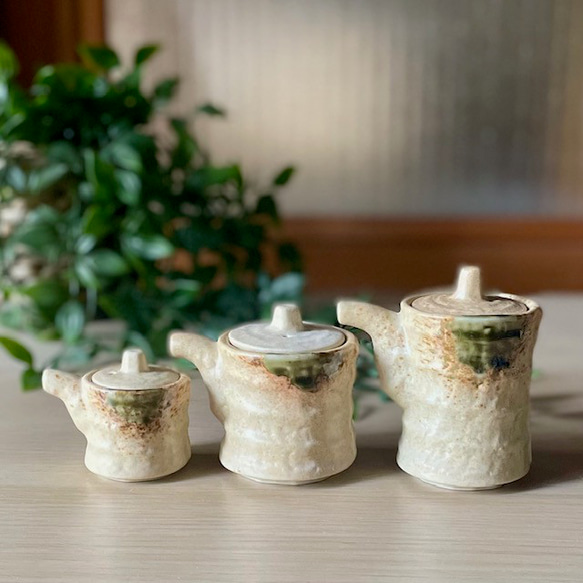【麦山窯】　-伊賀織部-　つづみ型醤油差し　おうちカフェ 1枚目の画像