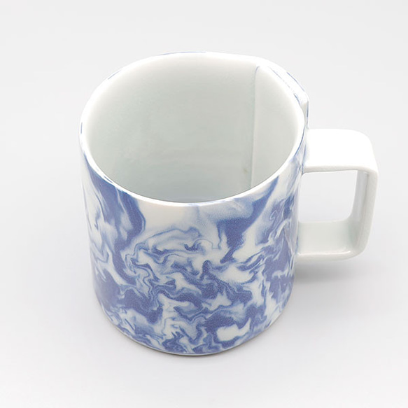 砥部焼 コーヒーカップ おしゃれ 陶器 「マグカップ マーブル」 手作り 窯元 器工房 巳 mi-107 3枚目の画像