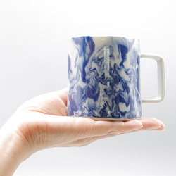 砥部焼 コーヒーカップ おしゃれ 陶器 「マグカップ マーブル」 手作り 窯元 器工房 巳 mi-107 7枚目の画像