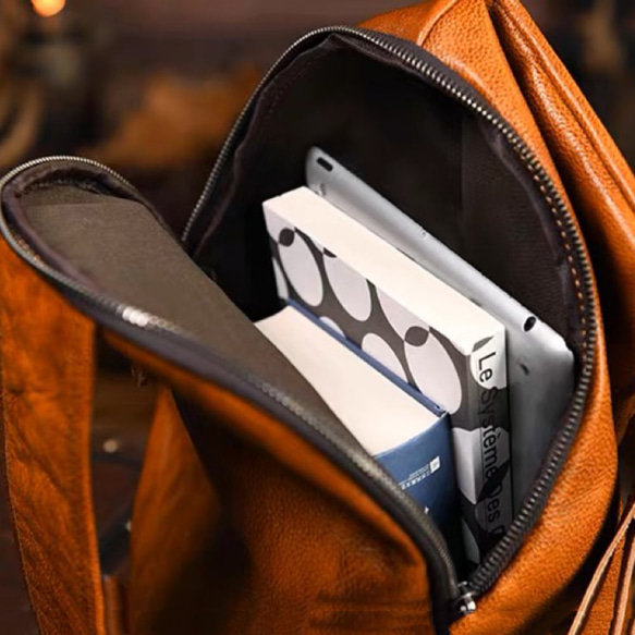 早割5%OFF ボディバッグ チェストバッグ 本革 ヴィンテージ 大容量 斜めがけかばん メンズカジュアル 7枚目の画像