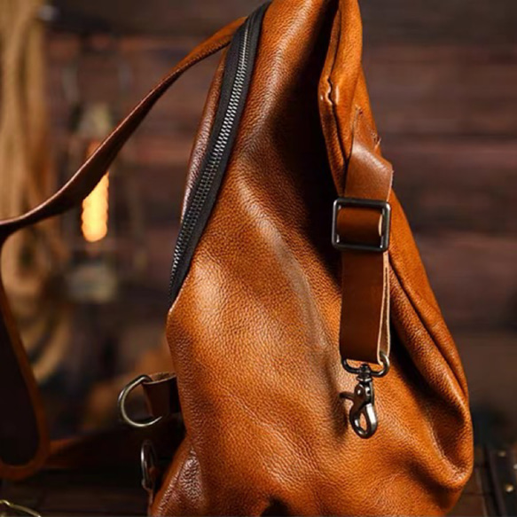 早割5%OFF ボディバッグ チェストバッグ 本革 ヴィンテージ 大容量 斜めがけかばん メンズカジュアル 6枚目の画像