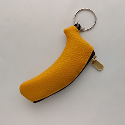 【送料無料】バナナコインケース#ズボンポケットに入れやすい細いコインケース#握れるかわいいサイズコインケース#リング付き 3枚目の画像