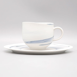砥部焼 マグカップ おしゃれ 陶器 「コーヒーカップ 練り込み 藍」 手作り 窯元 器工房 巳 mi-111 4枚目の画像