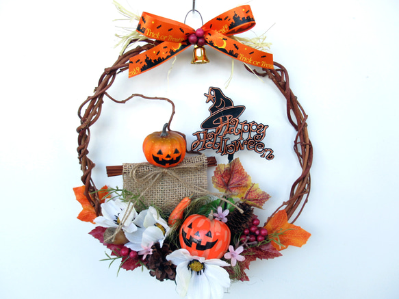 ＊Natural＊ハロウィンリース　かぼちゃ☆ドライフラワーリース 楽天市場】ハロウィンリース 直径約56cm リース かぼちゃ