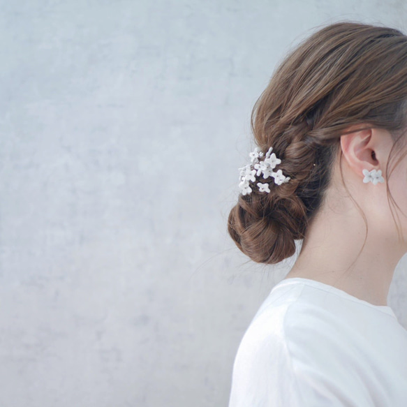 linen ginmokusei刺繍ヘアアクセサリー【受注制作】 17枚目の画像