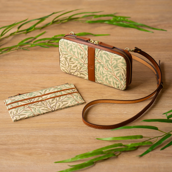 秋冬限定】上質なミニバッグお財布&スマホショルダー＊ウィローボウ柄 