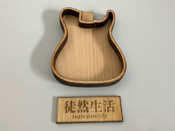 【高級材】エレキギターピック皿 木製トレイ 国産ヒノキ(TL) 2枚目の画像