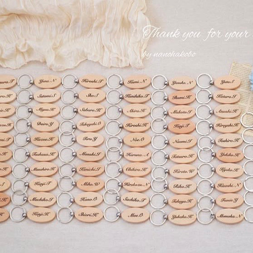 ♡結婚式席札・プチギフトに♡お名前入り木製キーホルダー♥出産祝いに