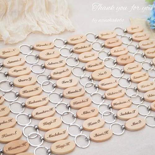♡結婚式席札・プチギフトに♡お名前入り木製キーホルダー♥出産祝いに