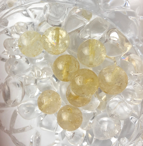 国内外の人気集結！ 天然石 光で虹色 アイリス水晶シトリン*レモンイエローシトリン 置物