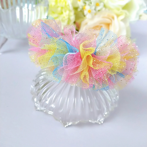グラデーションカラーのハーフリボンシュシュ シュシュ Lilyiris 