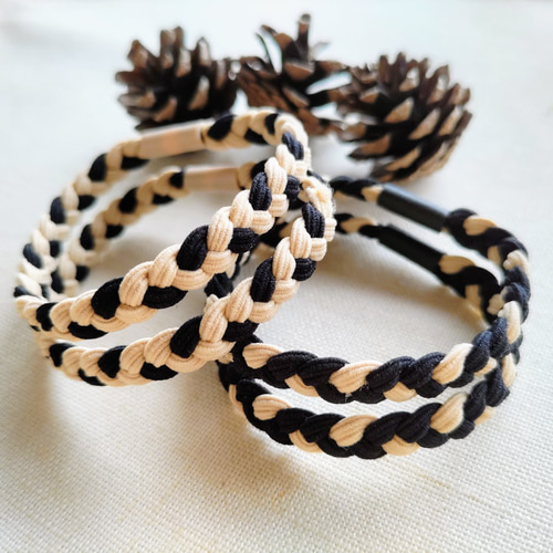 シンプルヘアゴム ベーシックカラー 三つ編み 6種×2 12個セット R247