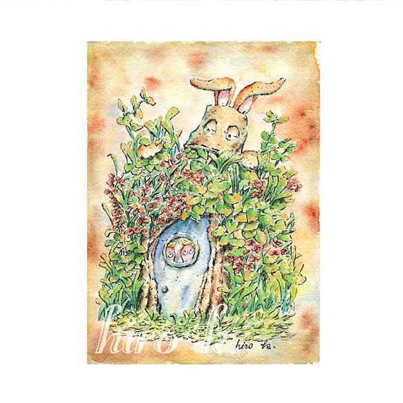 A4ポスター * バケツうさぎと花の妖精* 1枚目の画像