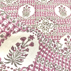 【50cm單位】白紫灰花印度手工塊印花布料棉質 第5張的照片