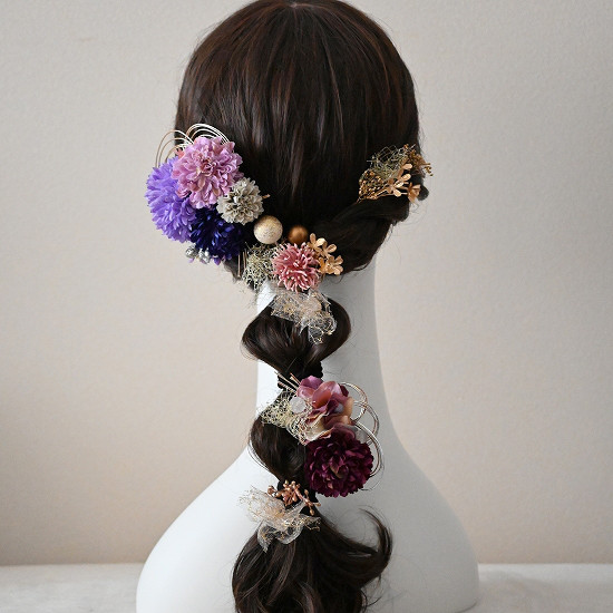 和装髪飾り　成人式髪飾り　パーツセット(金箔シートつき)