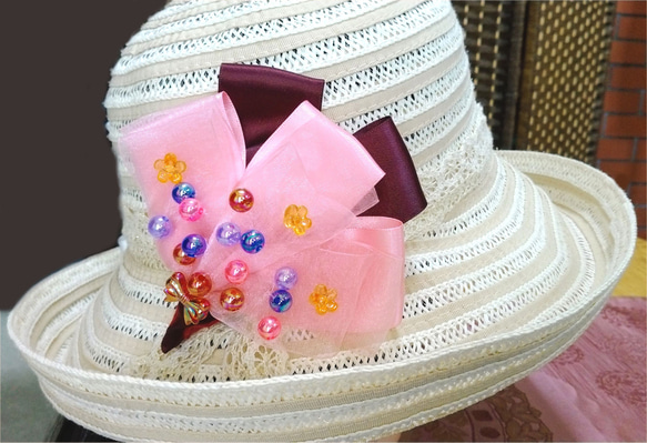 ゆめかわヘアークリップ（チューリップ・ピンク＆チョコ色）パーティー・着物・ヘアーアクセサリー・ヘッドドレス 5枚目の画像