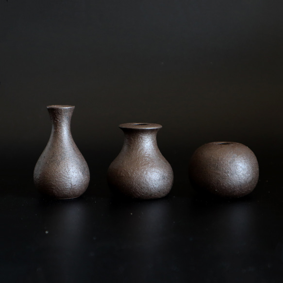 SMALL VASE ブロンズ風 一輪挿し 3点セット アンティーク 一輪挿し