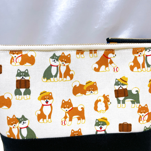 柴犬柄 ハンドメイドポーチ ポーチ 化粧ポーチ 通帳入れ 小物