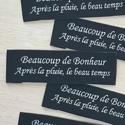 フランス語　布タグ　10枚セット　Beaucoup de Bonheur    Apres la pluie 5枚目の画像